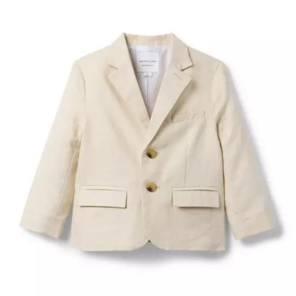 Janie and Jack Spcl Ocat Boys Linen Cotton Blazer Color light khaki boys size 3